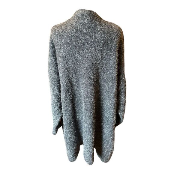 LANE BRYANT Long Sleeve Open Eye Lash Grey/Silver Sweater Cardigan Size 22/24 - Picture 5 of 9